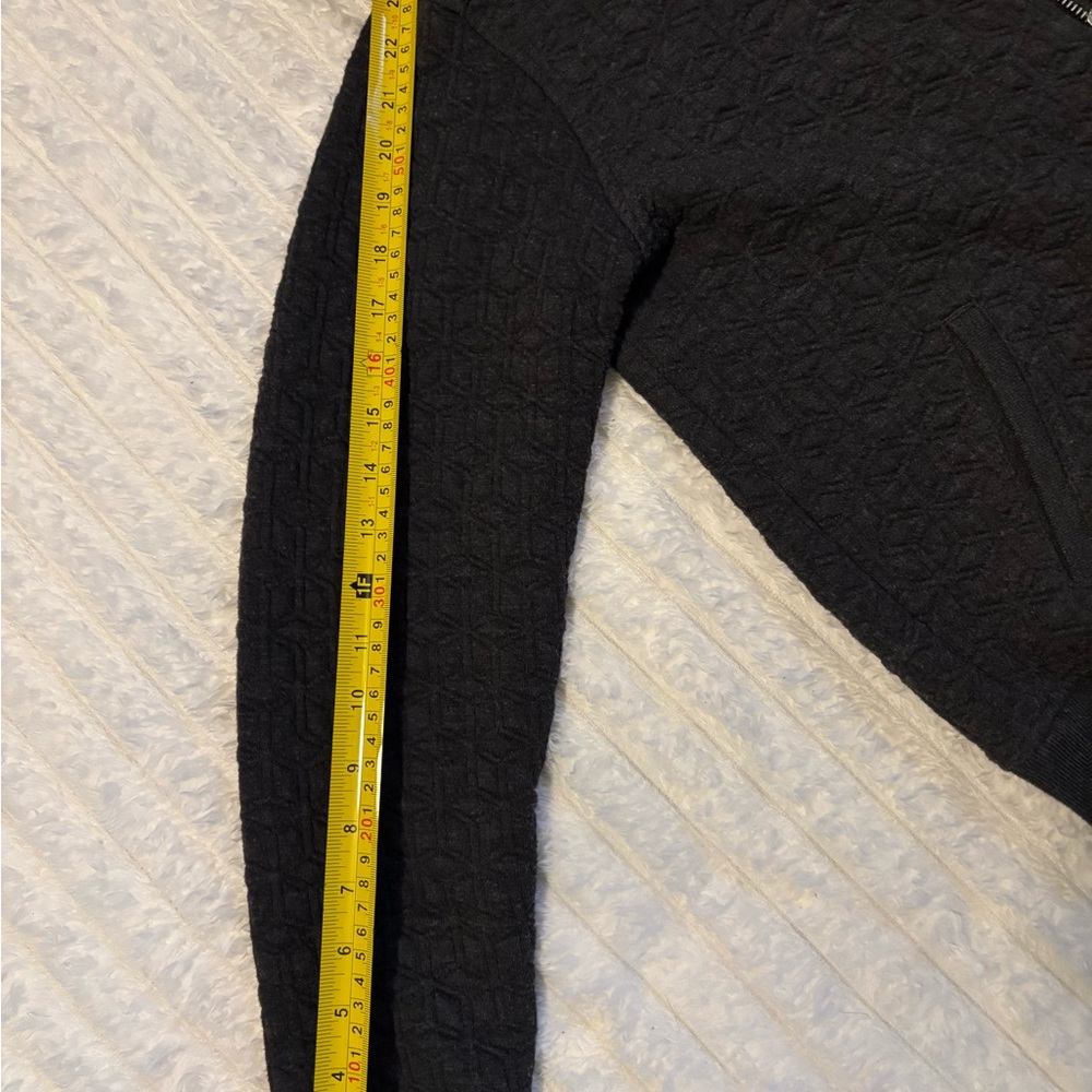 GAP Black Zip Up Sweater with Stand-Up Collar and Ribbed Hem - Picture 3 of 5